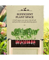 Outsunny Elevated Natural Garden Plant Sd Outdoor Flower Bed Box Wooden
