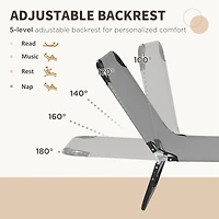 Outsunny Folding Chaise Lounge Set of 2 with Adjustable Backrest, Dark