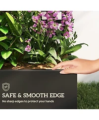 Outsunny Metal Planter Box with Trellis, Drain Holes, 43"x16"x70",