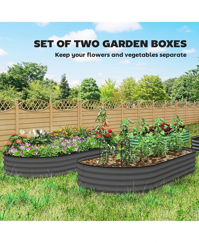 Outsunny 2PCS Raised Garden Bed, Beds for Gardening,