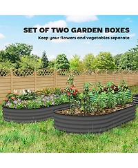 Outsunny 2PCS Raised Garden Bed, Beds for Gardening,