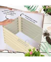 Outsunny 8x2x1ft Galvanized Raised Garden Bed Large Elevated Planter Box