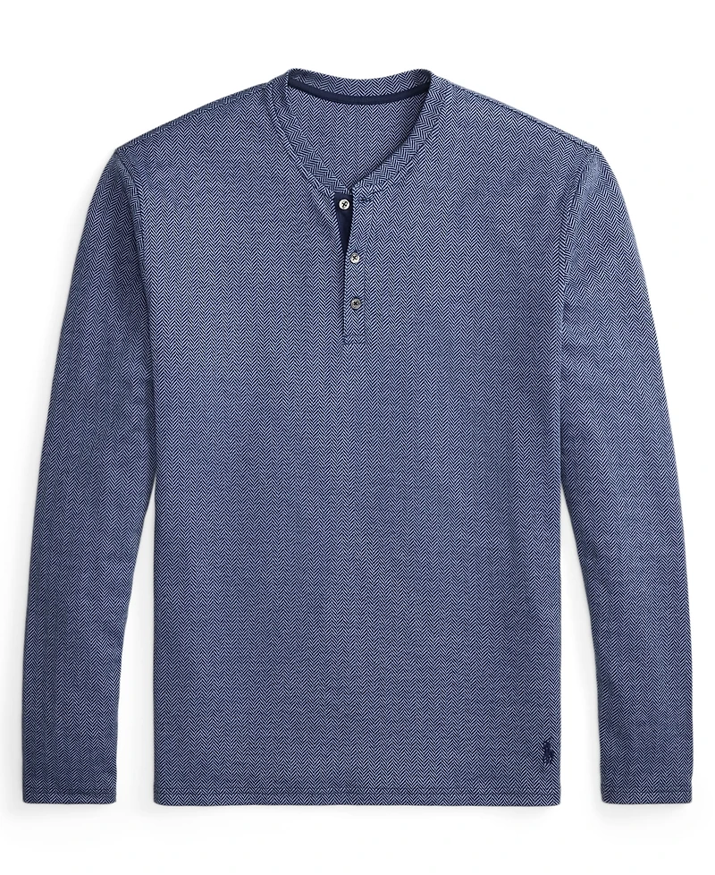 Polo Ralph Lauren Men's Long Sleeve Herringbone Henley Sleep Shirt