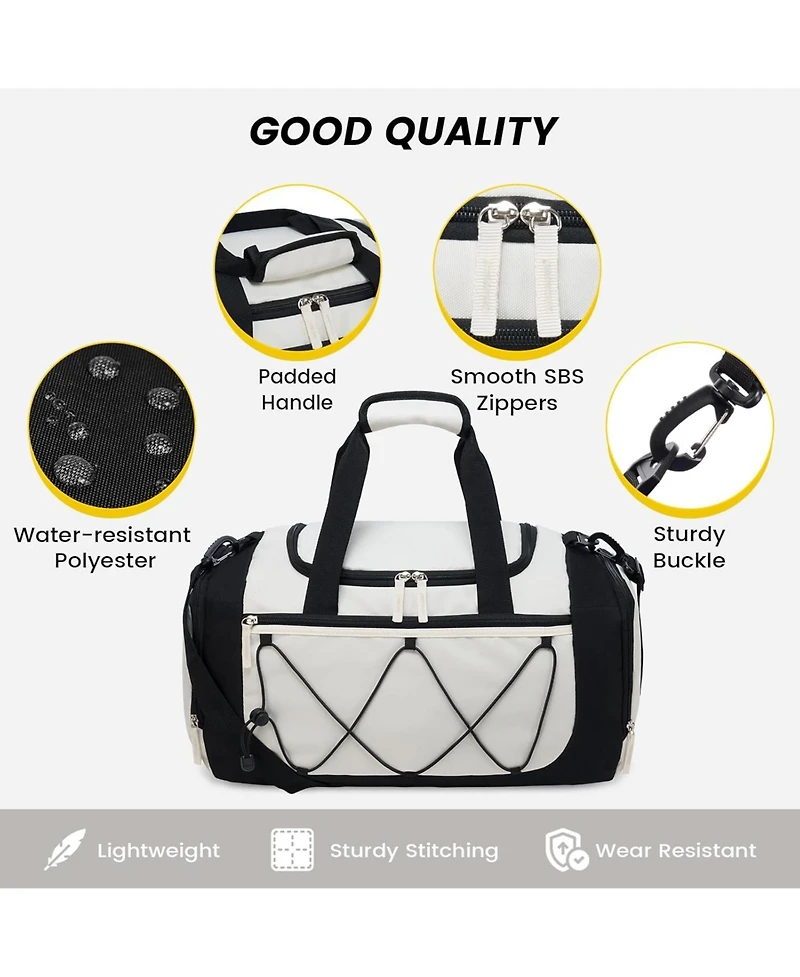 Gym Bag for Women - 15 Inches Small Duffle Bag, Lightweight Travel Duffel Sports, & Weekend Trips