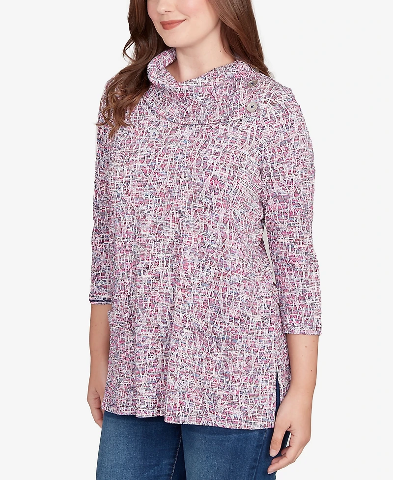 Ruby Rd. Petite Patch Pocket Spacedye Top