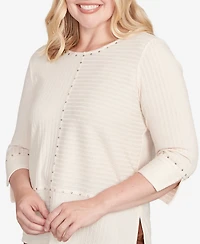 Alfred Dunner Petite Mount Laurel Embellished Top