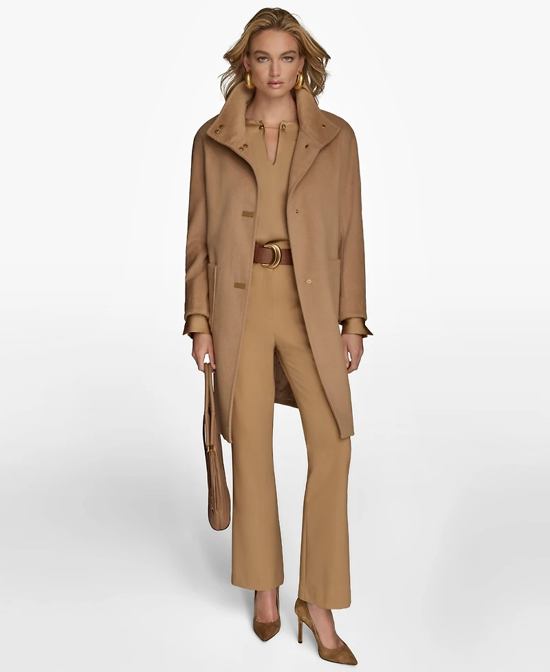 Donna Karan New York Women's Stand-Collar Single-Breasted Coat