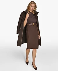 Donna Karan New York Women's Stand-Collar Single-Breasted Coat