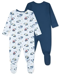 Huggies Baby Boys 2-Pack Long Sleeve Footed Coverall