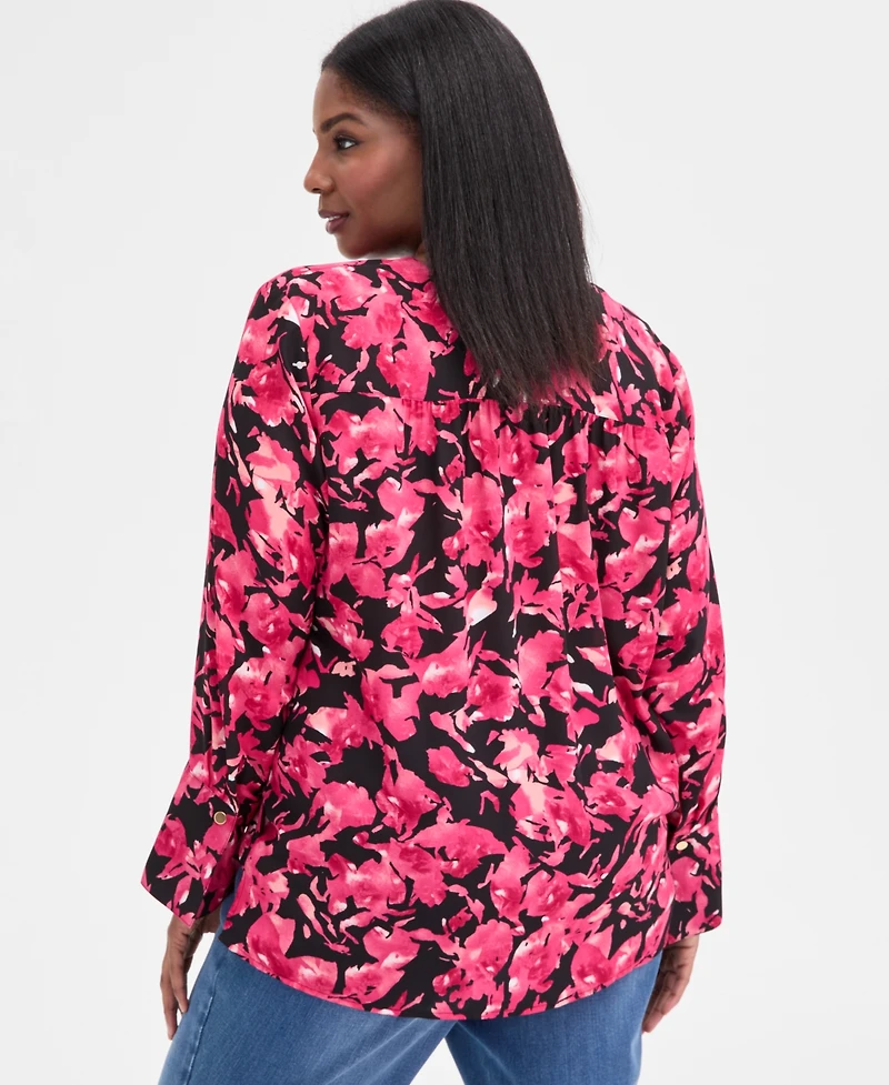 I.n.c. International Concepts Plus Surplice-Neck Blouse, Macy's Exclusive
