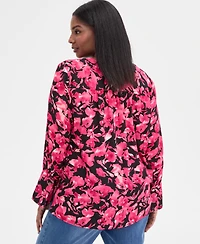 I.n.c. International Concepts Plus Surplice-Neck Blouse, Macy's Exclusive