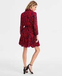 Tommy Hilfiger Women's Floral Print Belted Shirtdress