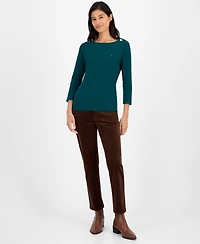 Tommy Hilfiger Women's Boat-Neck 3/4-Sleeve Top
