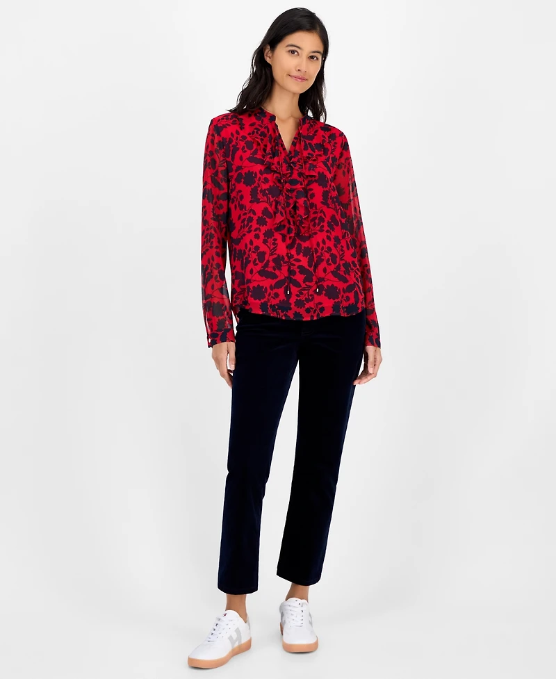 Tommy Hilfiger Women's Floral-Print Ruffled Top
