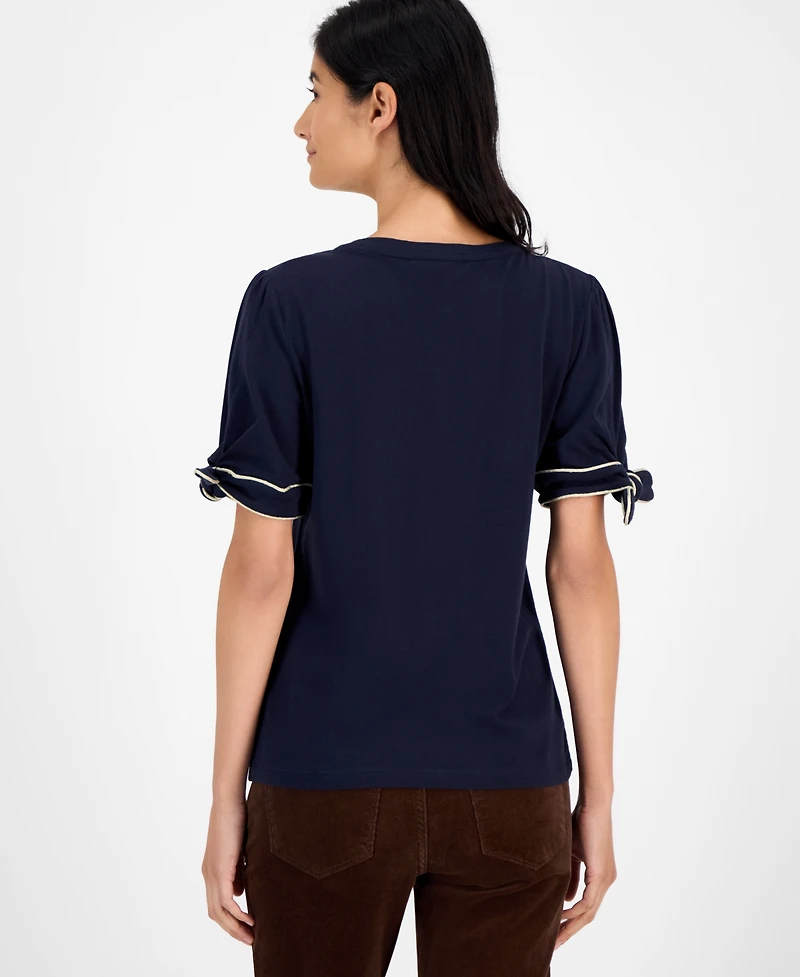 Tommy Hilfiger Women's Tie-Sleeve T-Shirt