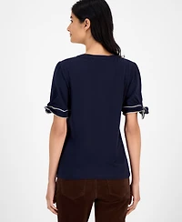 Tommy Hilfiger Women's Tie-Sleeve T-Shirt