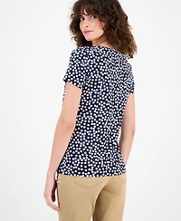 Nautica Jeans Women's Snow Dot V-Neck T-Shirt
