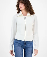Nautica Jeans Women's Cotton Zip-Front Cardigan Sweater