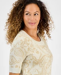 Jm Collection Petite Jacquard Sweater, Macy's Exclusive
