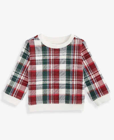 First Impressions Baby Boys Spruce Plaid Sweatshirt, Macy's Exclusive
