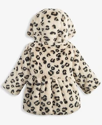 First Impressions Baby Girls Leopard-Print Faux-Fur Hooded Jacket, Macy's Exclusive
