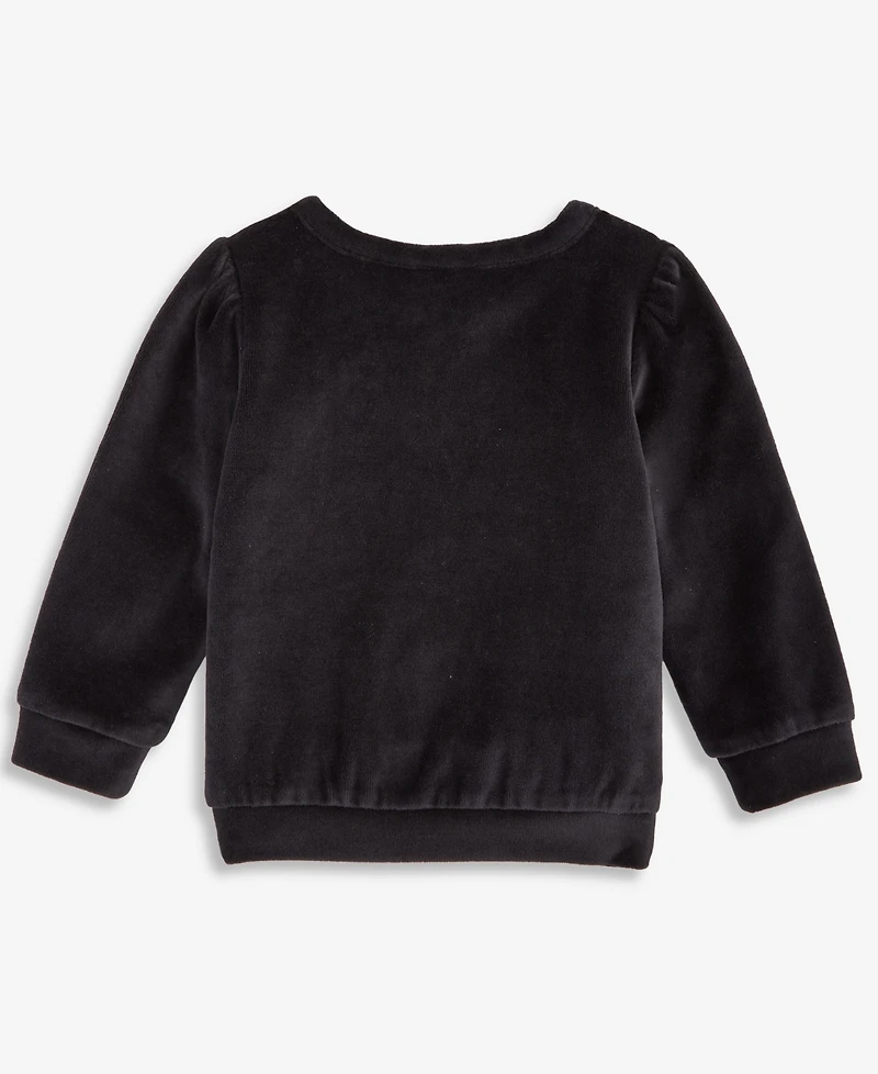First Impressions Baby Girls Long-Sleeve Glitter-Dot Star Velour Top, Macy's Exclusive