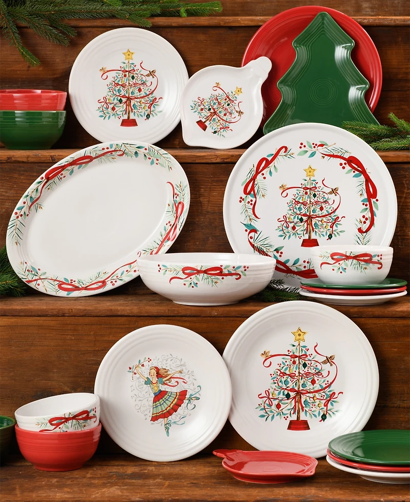Fiesta Holly Berry Christmas Tree 12" Round Baking/Serving Platter