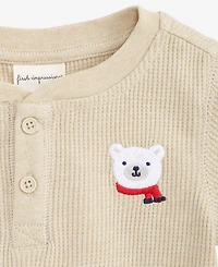 First Impressions Baby Boys Long-Sleeve Polar Bear Waffle Henley T-Shirt, Macy's Exclusive