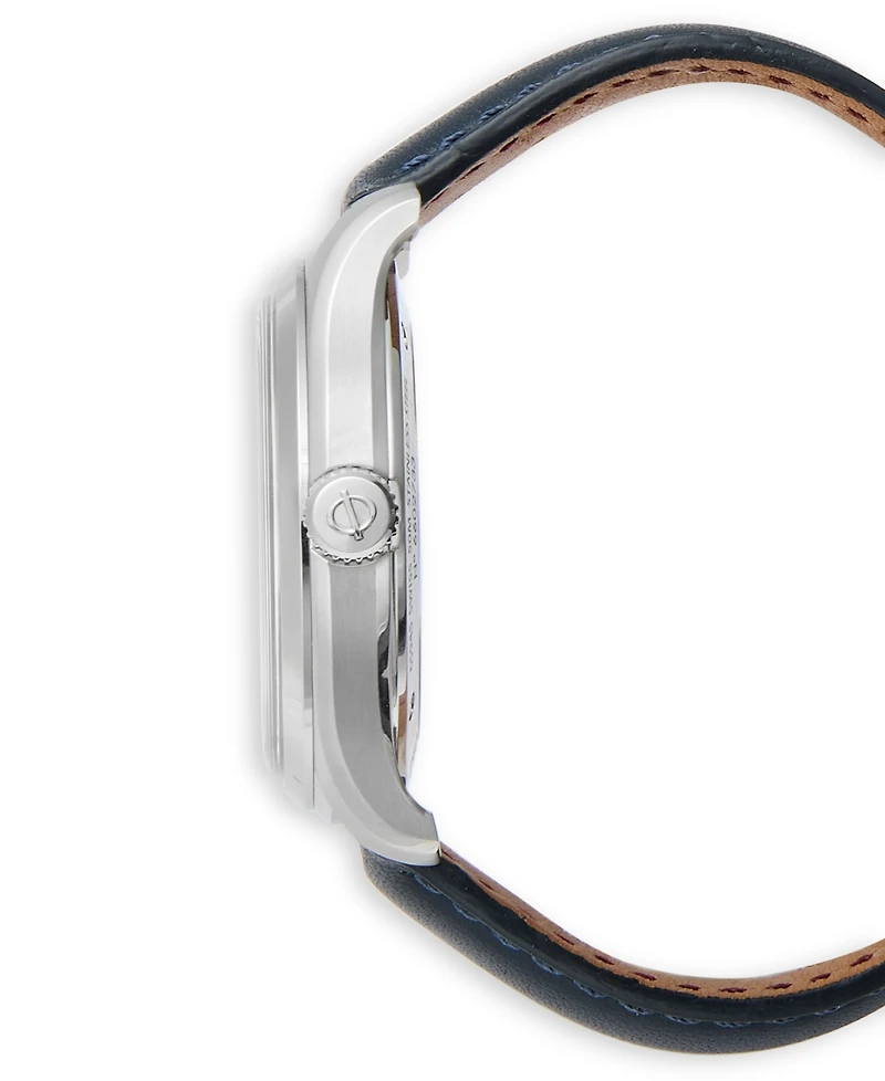 Baume & Mercier Men's Swiss Automatic Clifton Blue Leather Strap Watch 39mm