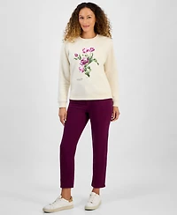 Style & Co Petite Leicester Floral Graphic Print Sweatshirt, Macy's Exclusive