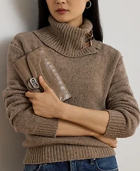 Lauren Ralph Adair Croc-Embossed Leather Small Crossbody