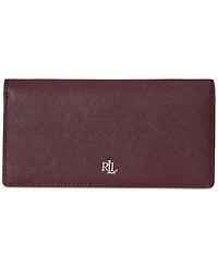 Lauren Ralph Crosshatch Leather Slim Snapped-Closure Wallet