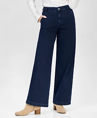 Style & Co Petite High-Rise Wide-Leg Jeans, Macy's Exclusive