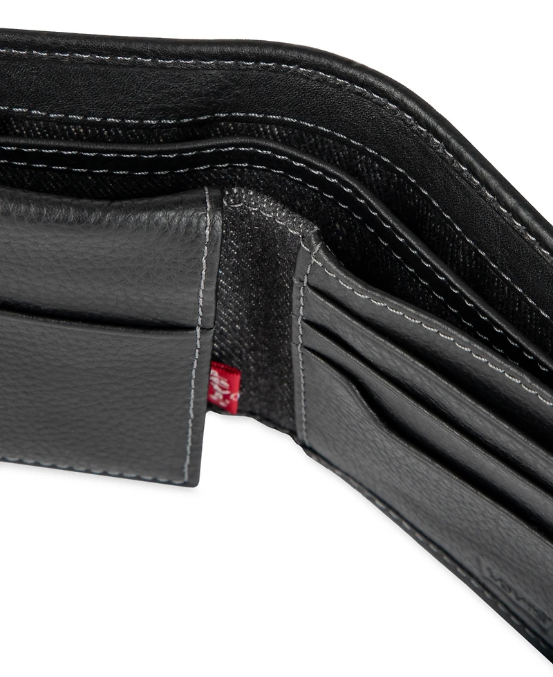 Levi's Men's Bill Divider and Ornament Passcase Wallet