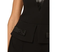 Adrianna Women's Embellished Wide-Leg Peplum Jumpsuit