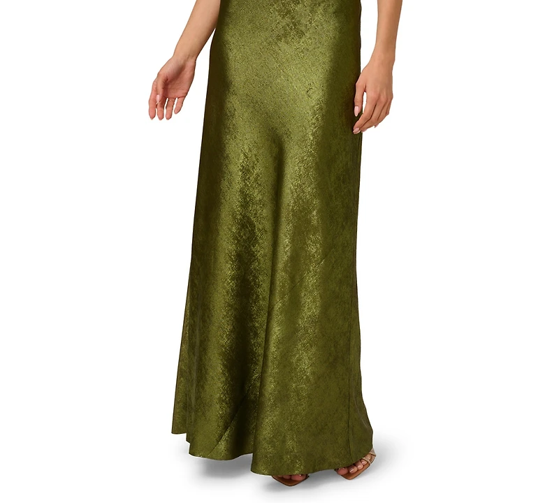 Adrianna Women's Foiled Cowlneck Maxi Dress