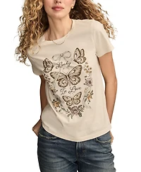 Lucky Brand Women's Love Butterfly Classic Crewneck T-Shirt