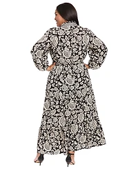 London Times Plus Tiered Maxi Dress