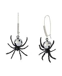 Betsey Johnson Faux Stone Spider Disco Ball Dangle Earrings