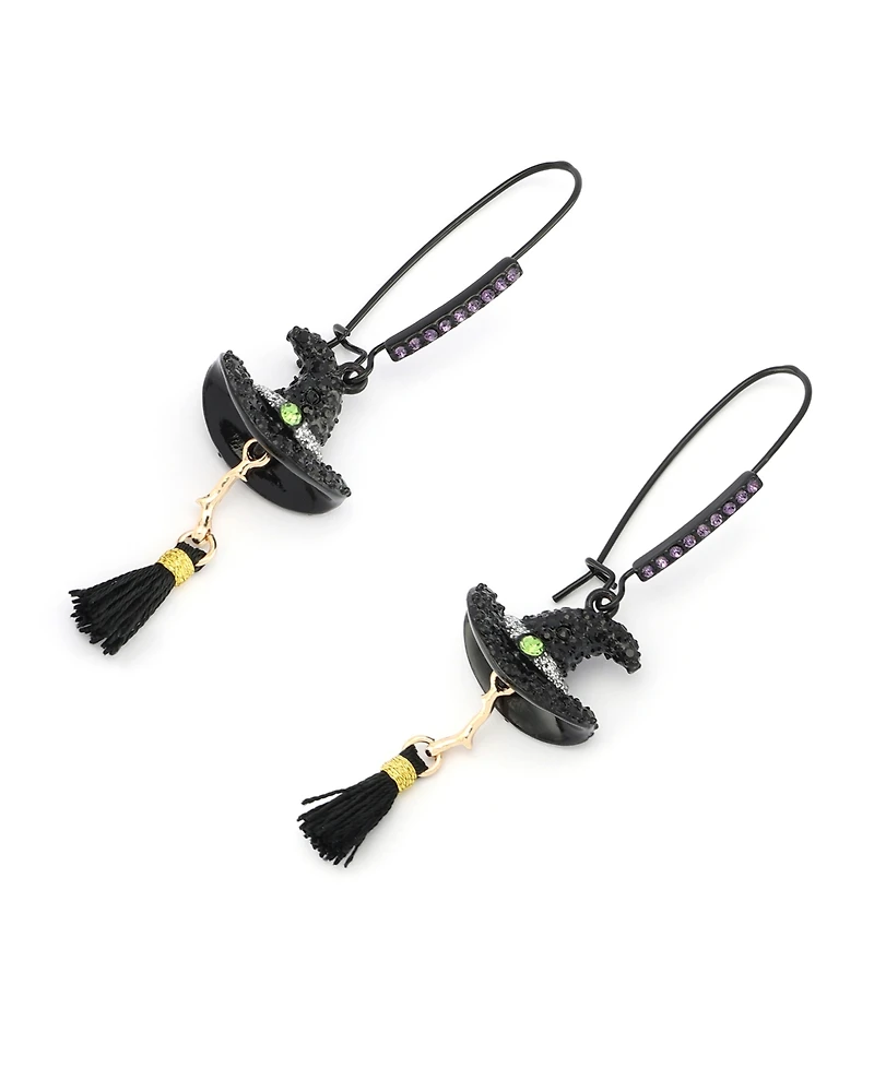 Betsey Johnson Faux Stone Witch Hat Dangle Earrings