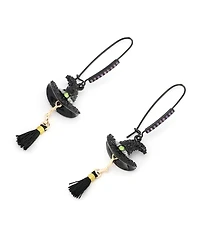 Betsey Johnson Faux Stone Witch Hat Dangle Earrings