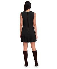 London Times Petite Sleeveless Box Pleat A-Line Dress