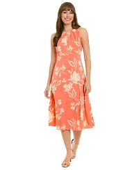 London Times Petite Printed Sleeveless Midi Dress