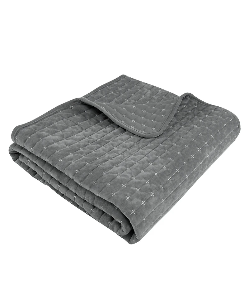Levtex Velvet Stitch Reversible Quilted Throw, 50" x 60"
