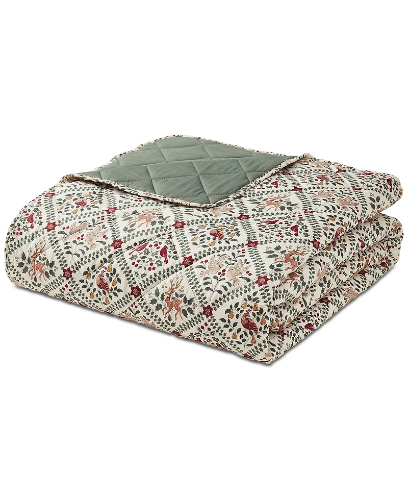 Seventh Studio Winter Diamond Holiday-Print Pinsonic Microfiber -Pc. Quilt Set