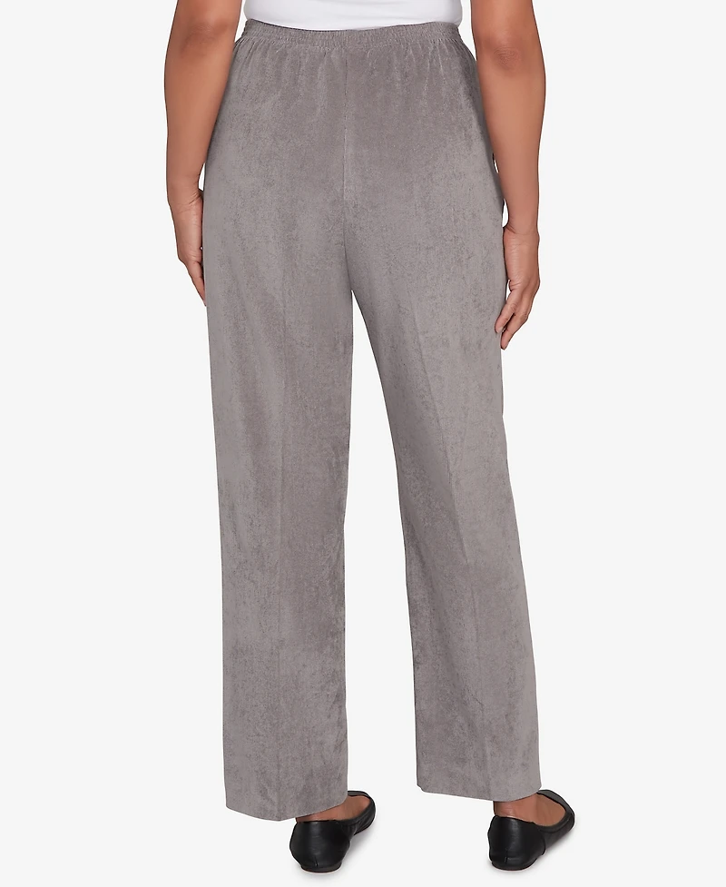 Alfred Dunner Women's Classic Corduroy Elastic Waist Medium Length Pants