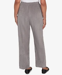 Alfred Dunner Women's Classic Corduroy Elastic Waist Medium Length Pants