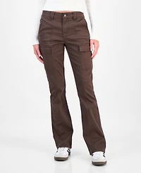Madden Girl Juniors' High-Rise Twill Bootcut Cargo Pants