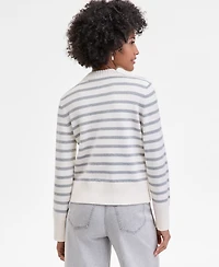 On 34th Women's Striped High-Neck Sweater, Macy's Exclusive