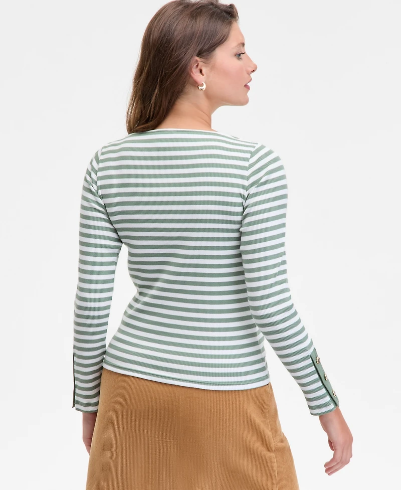 On 34th Women's Button-Cuff Boatneck Top, Macy's Exclusive